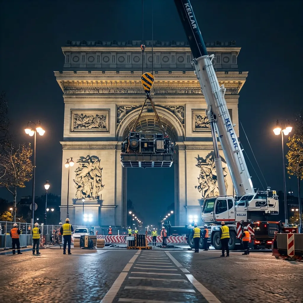 Grue mobile Kellar en opération de levage