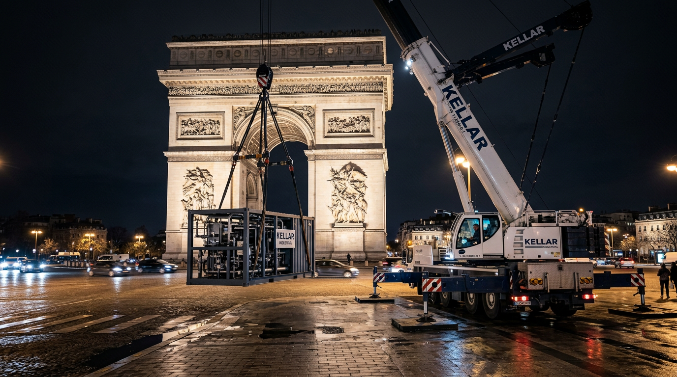 Levage réalisé par une grue mobile Kellar