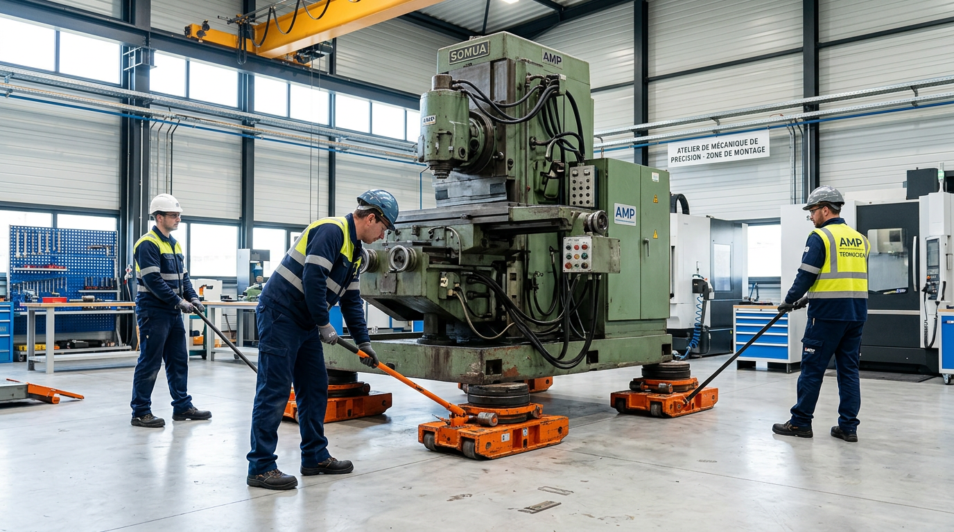 Opération de manutention lourde d'un équipement industriel
